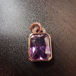 Rose Gold Purple Gemstone Necklace